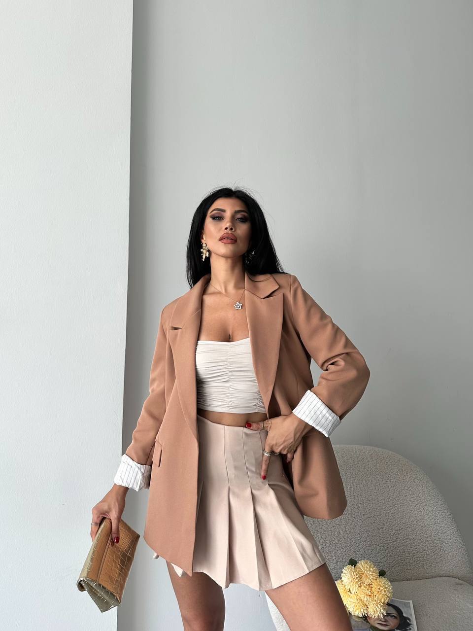 Veste Blazer doublée - Camel