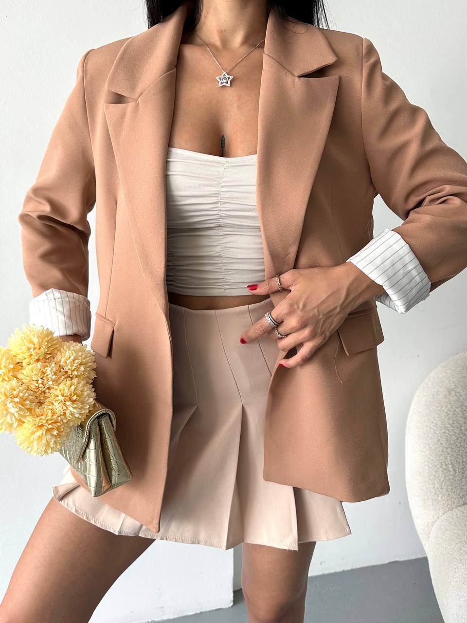 Veste Blazer doublée - Camel