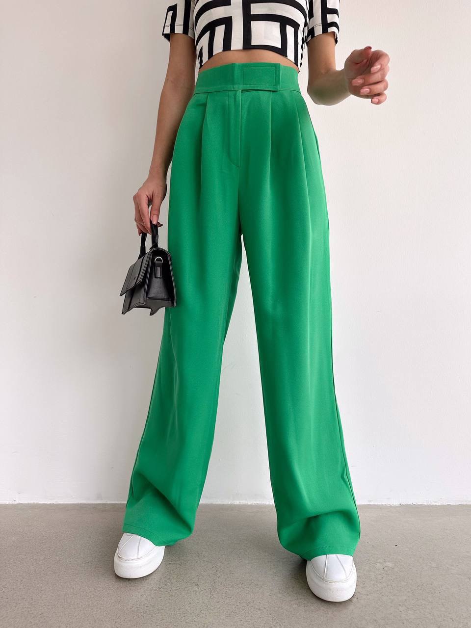 Pantalon Palazzo avec Scratch – Vert