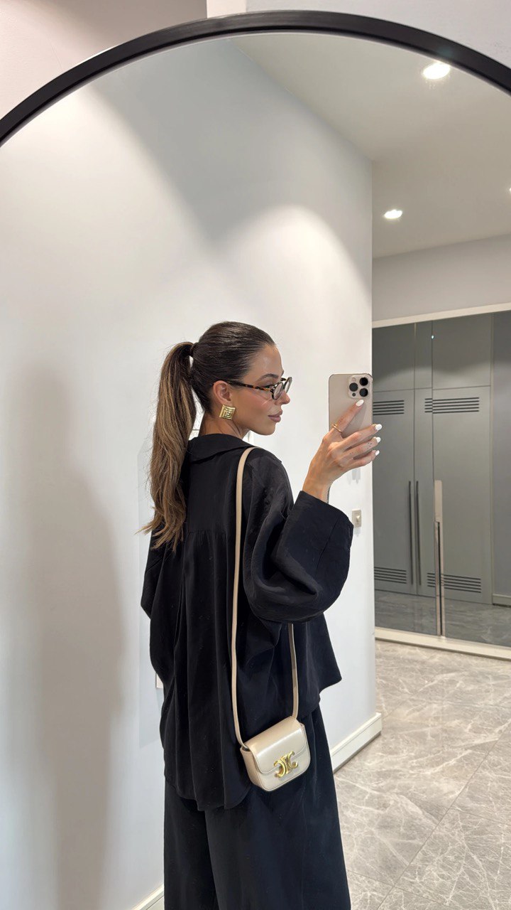 Ensemble Chemise Oversize & Pantalon Ample Noir