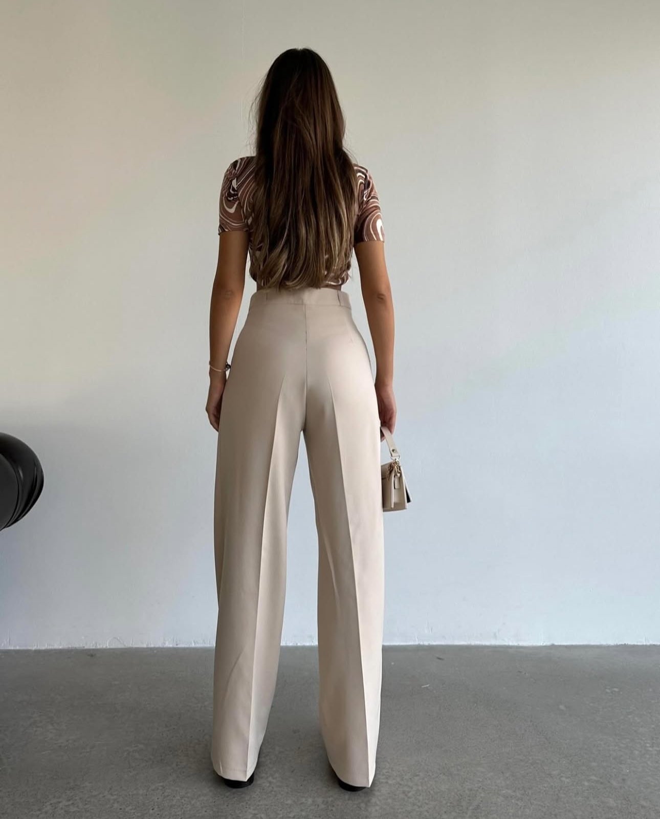 Pantalon Palazzo taille haute - Créme