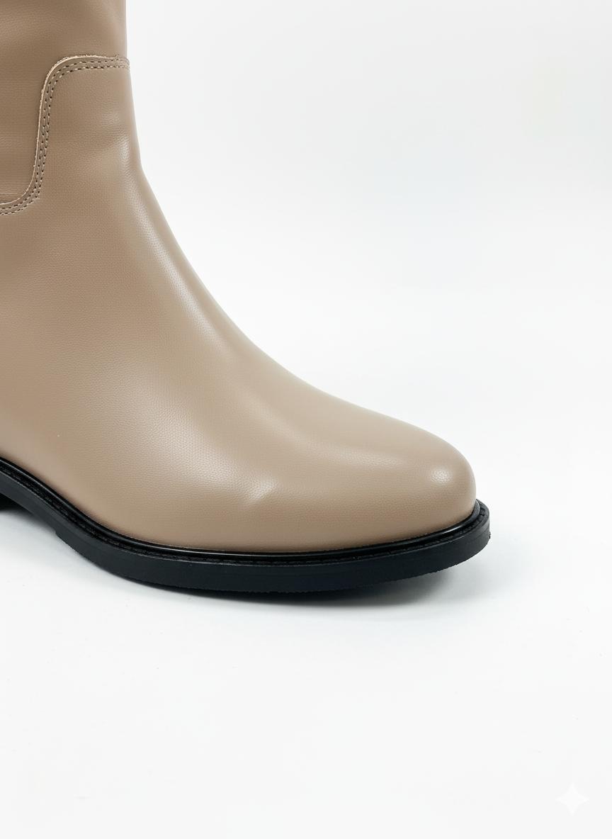 Bottes cavalières Plates - Taupe