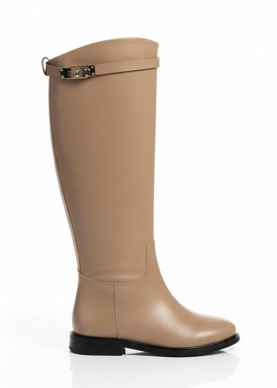 Bottes cavalières Plates - Taupe
