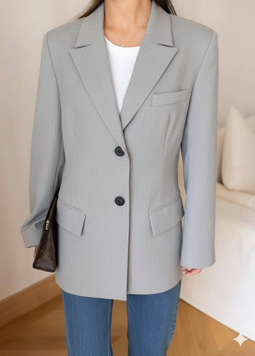 Blazer Oversize Gris Clair