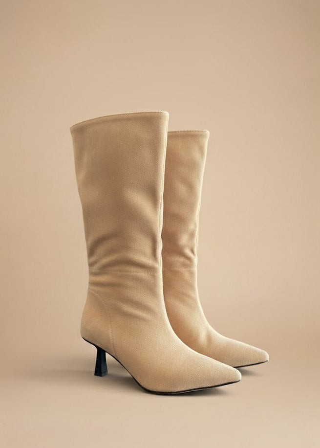 Bottes en Suédine – Talon Aiguille & Élégance MinimalisteV