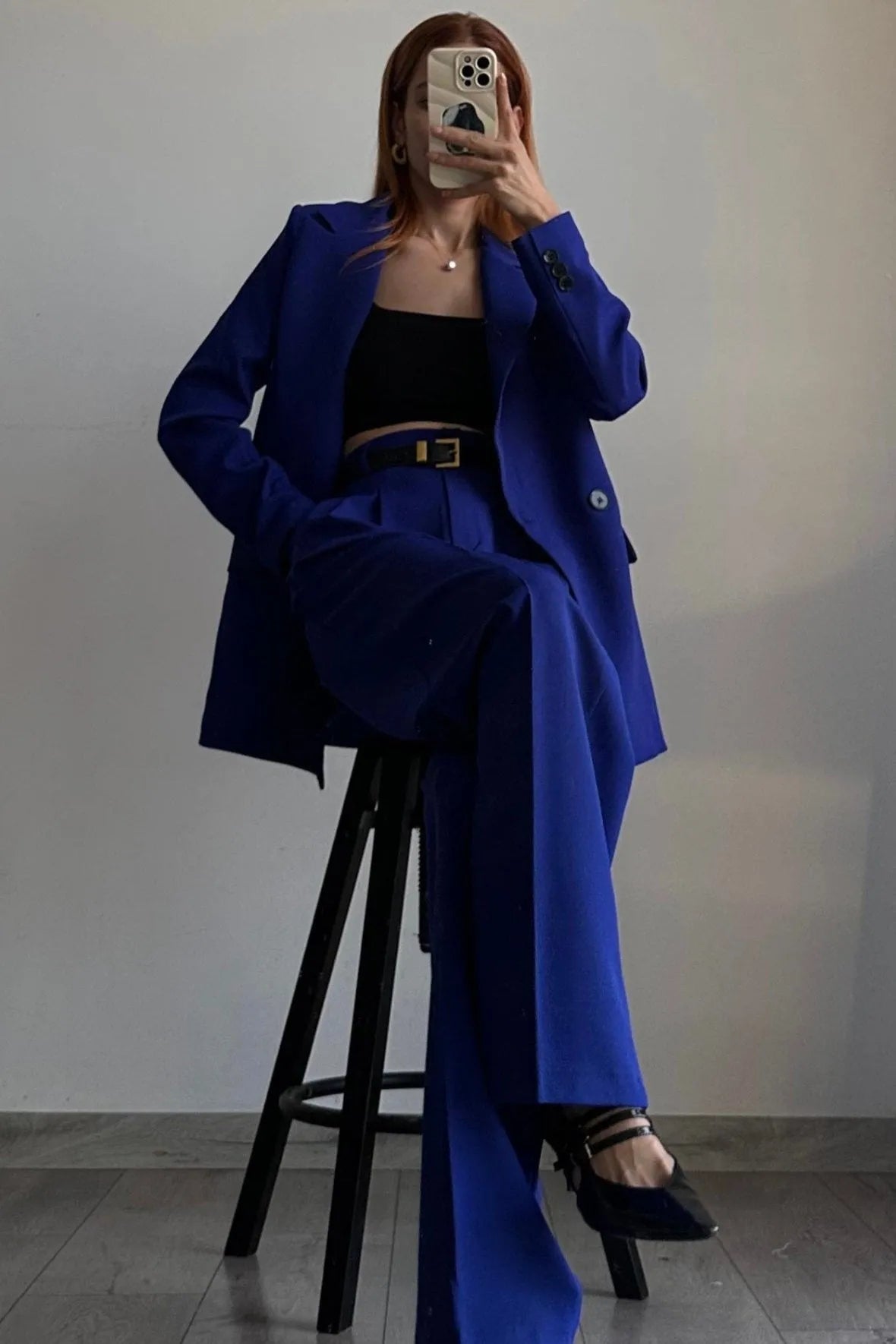 Ensemble tailleur bleu saphir