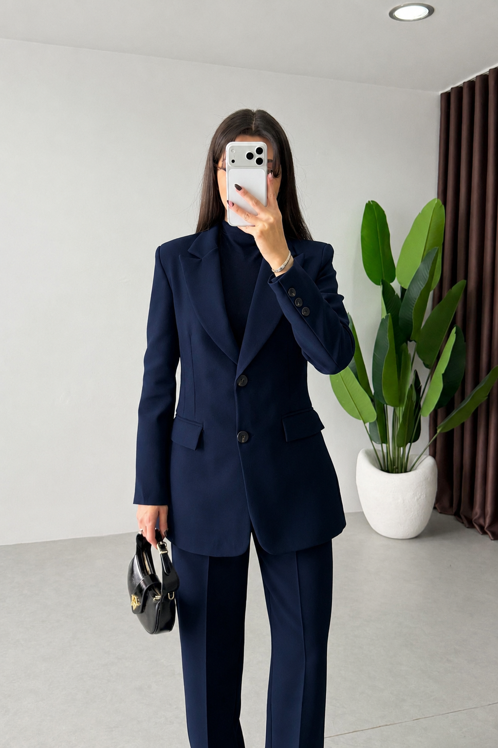 Ensemble tailleur épure - Bleu marine