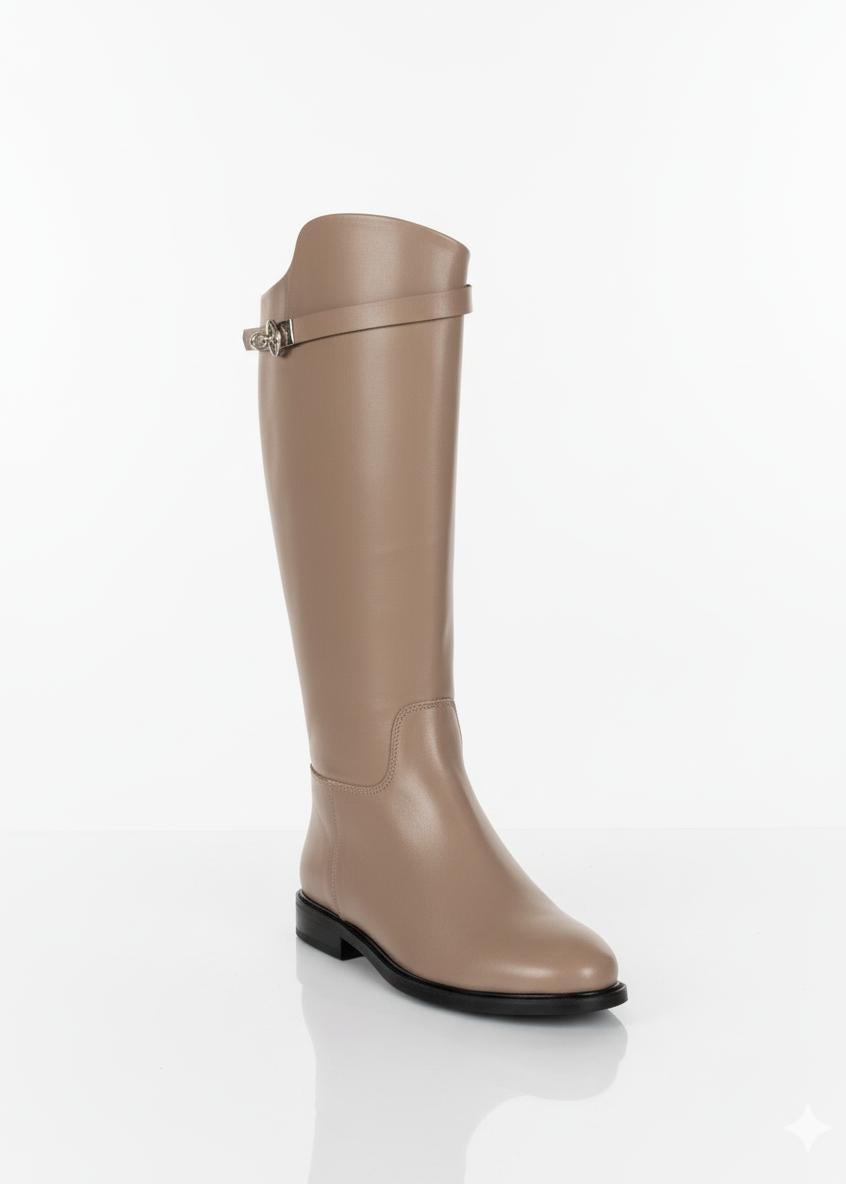 Bottes cavalières Plates - Taupe