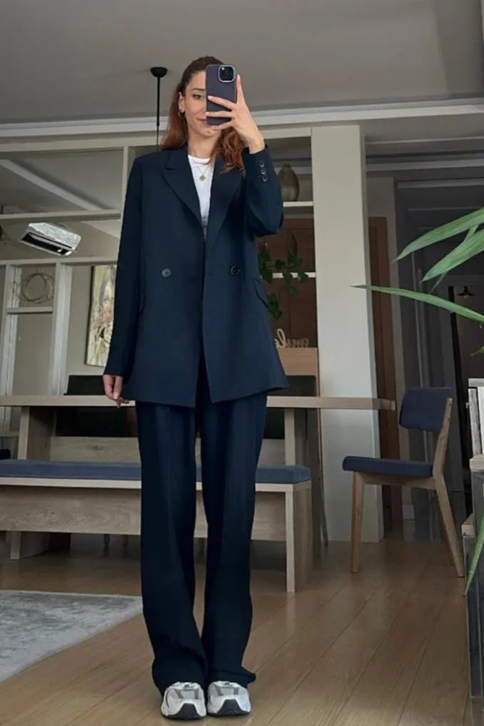 Ensemble tailleur / Veste croisée - Bleu Marine