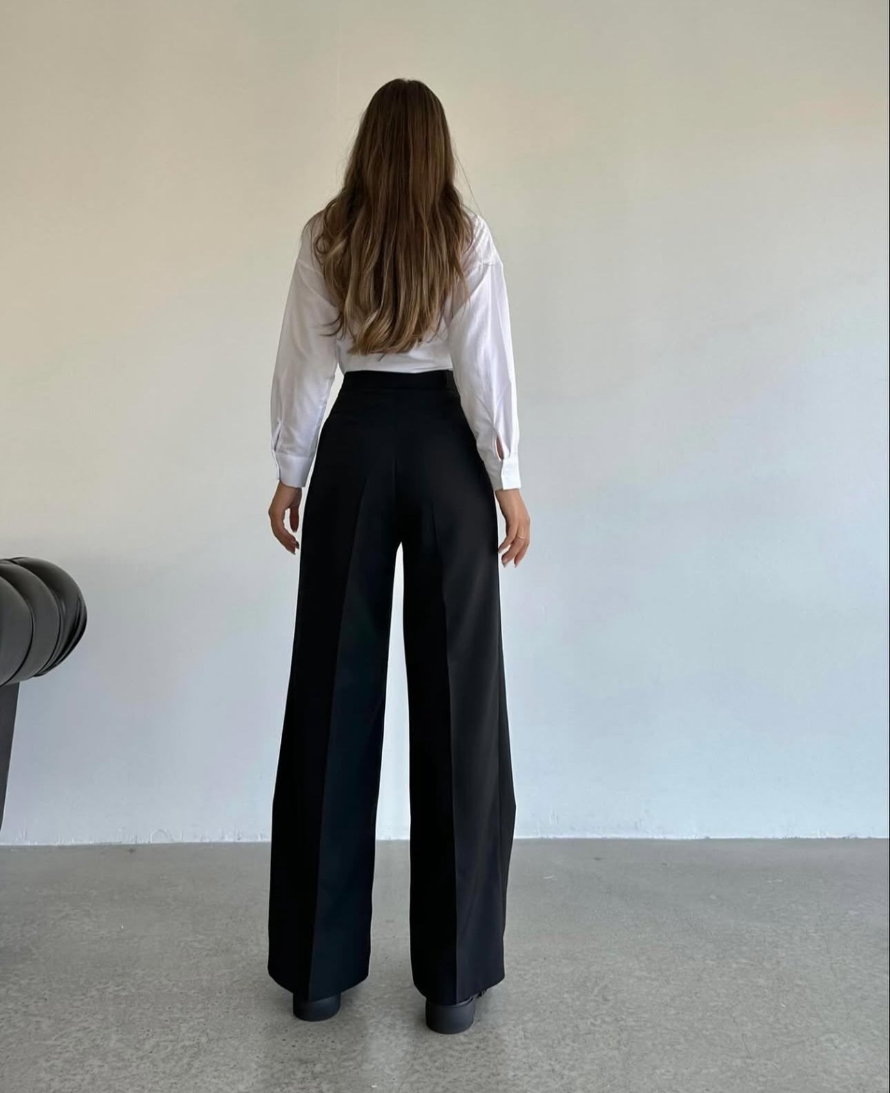 Pantalon palazzo taille haute - Noir