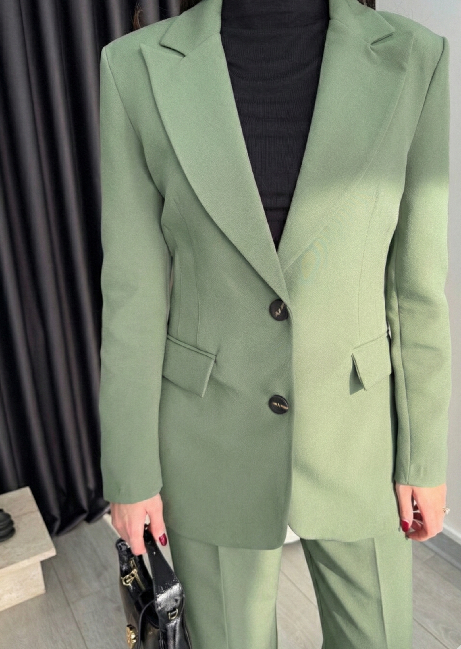 Ensemble tailleur épure - Kaki clair