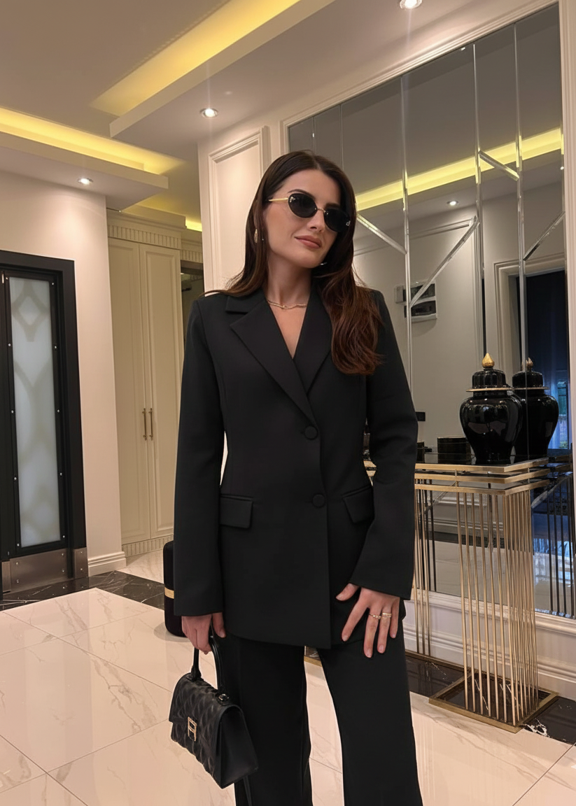 Ensemble Blazer & Palazzo - Noir