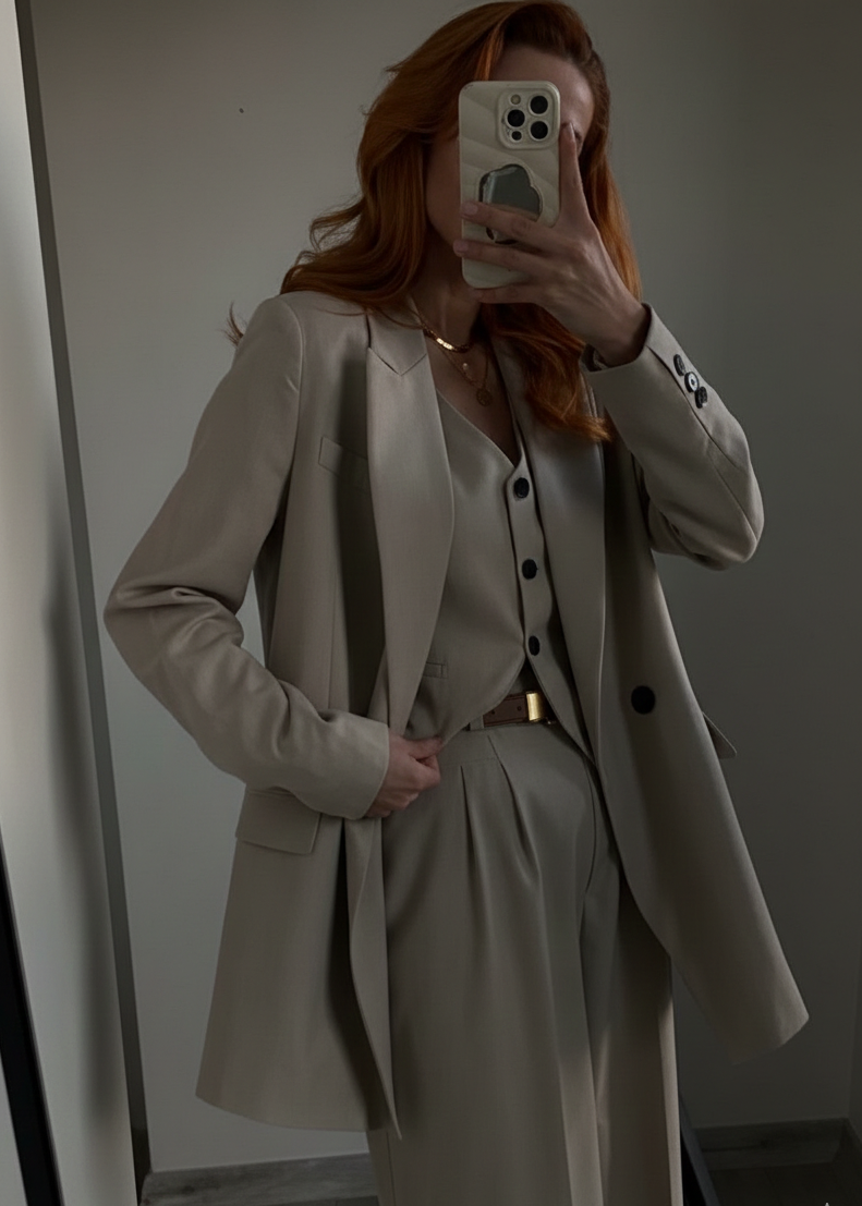 Ensemble tailleur 3 pièces - Nude