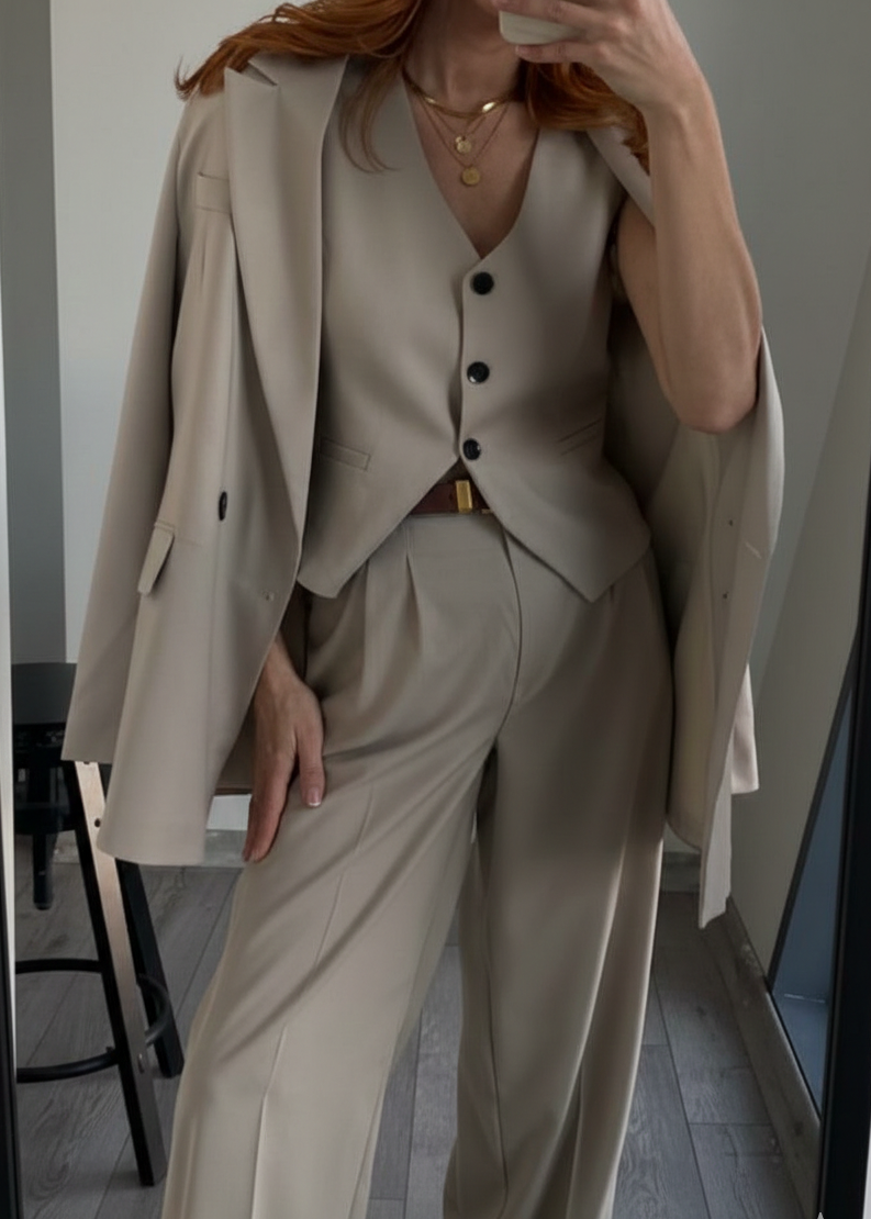 Ensemble tailleur 3 pièces - Nude