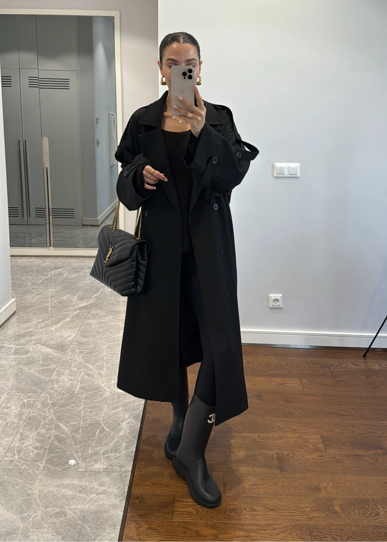 Trench Déstructuré Elégant - Noir