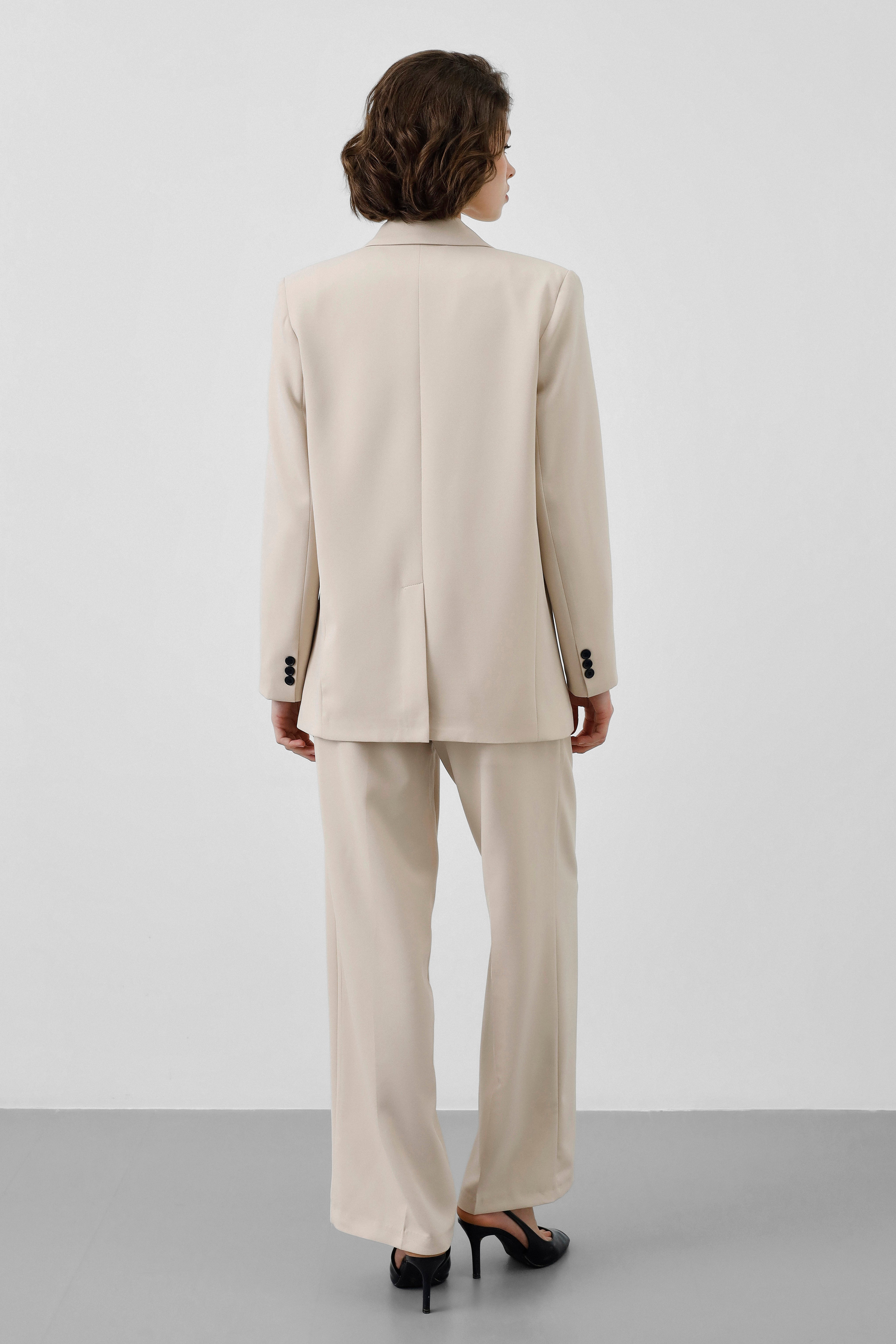 Ensemble tailleur / Veste croisée - Crème