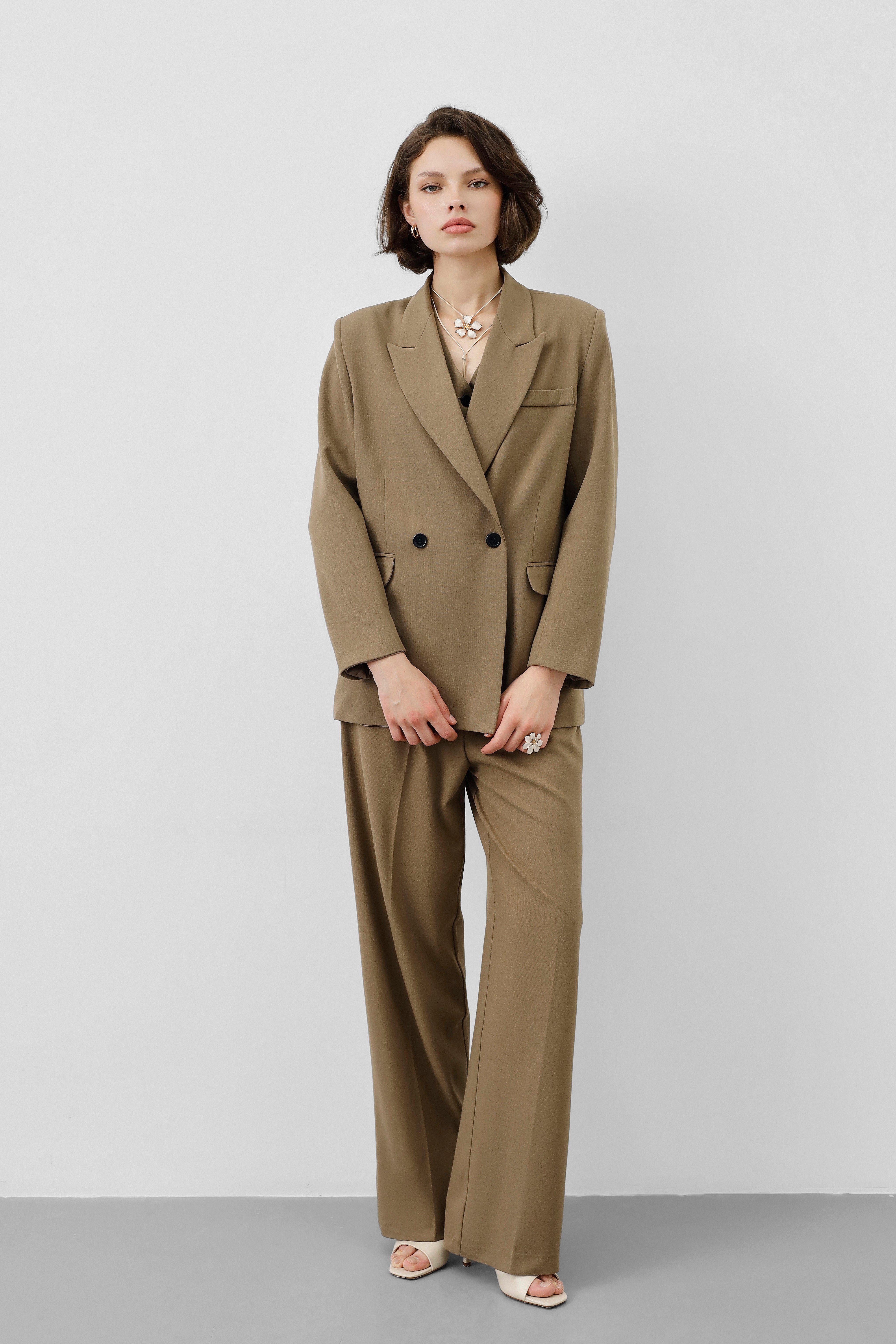 Ensemble tailleur 3 pièces - Taupe foncé