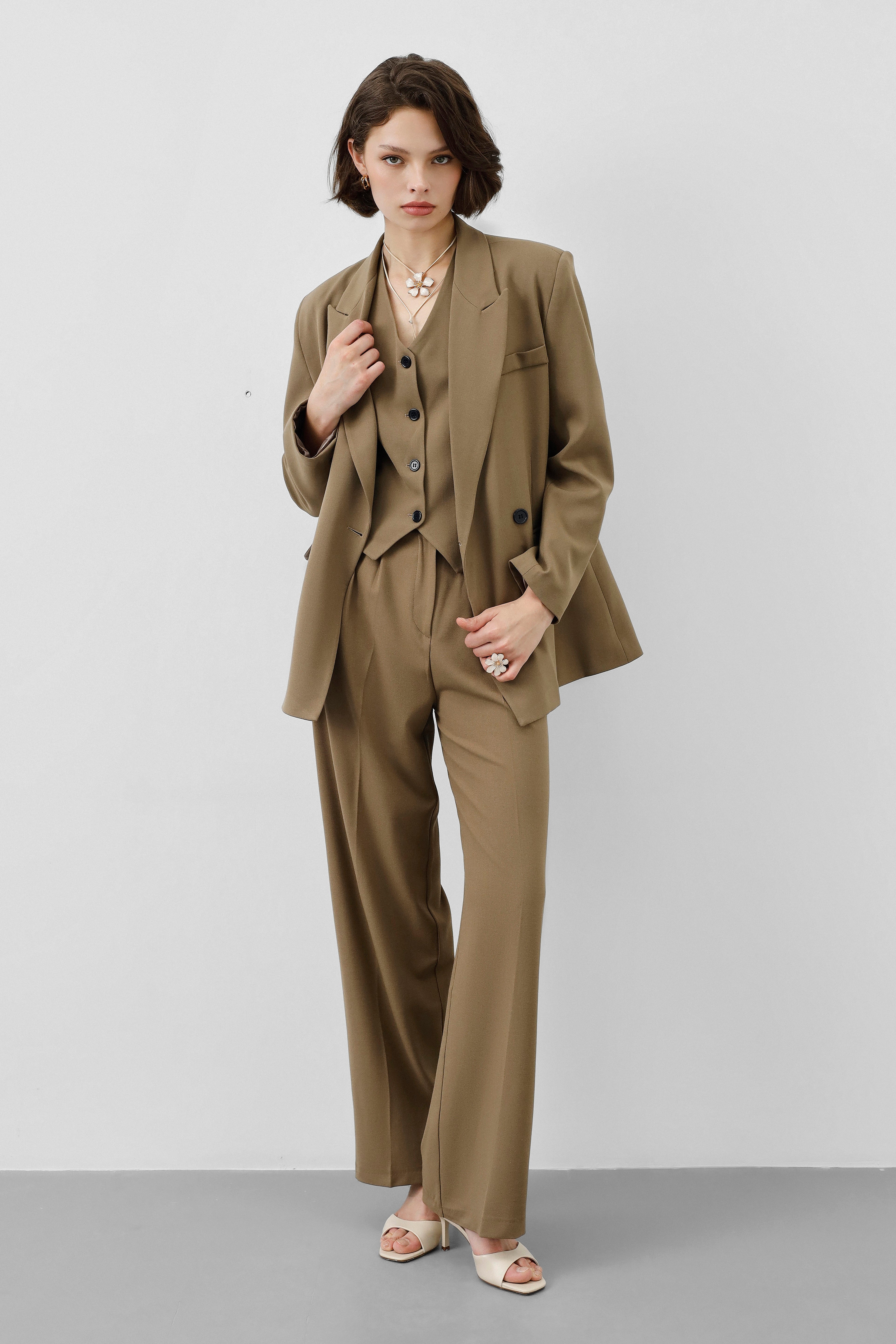 Ensemble tailleur 3 pièces - Taupe foncé