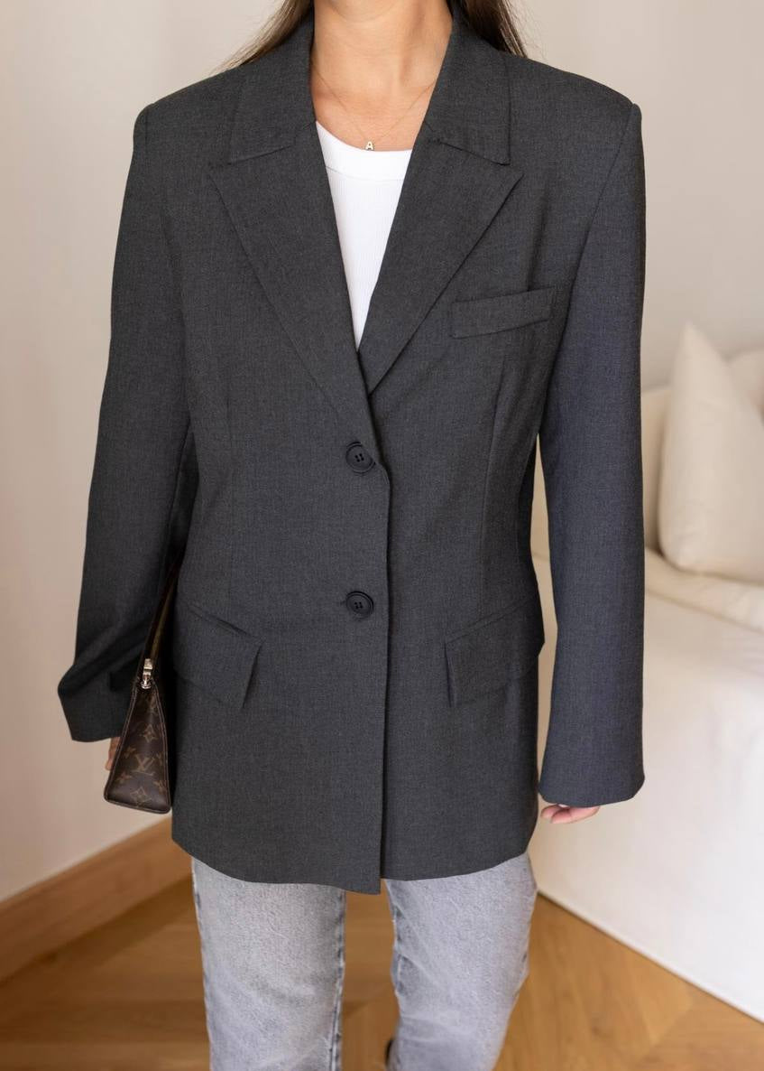 Blazer Oversize Gris Charcoal