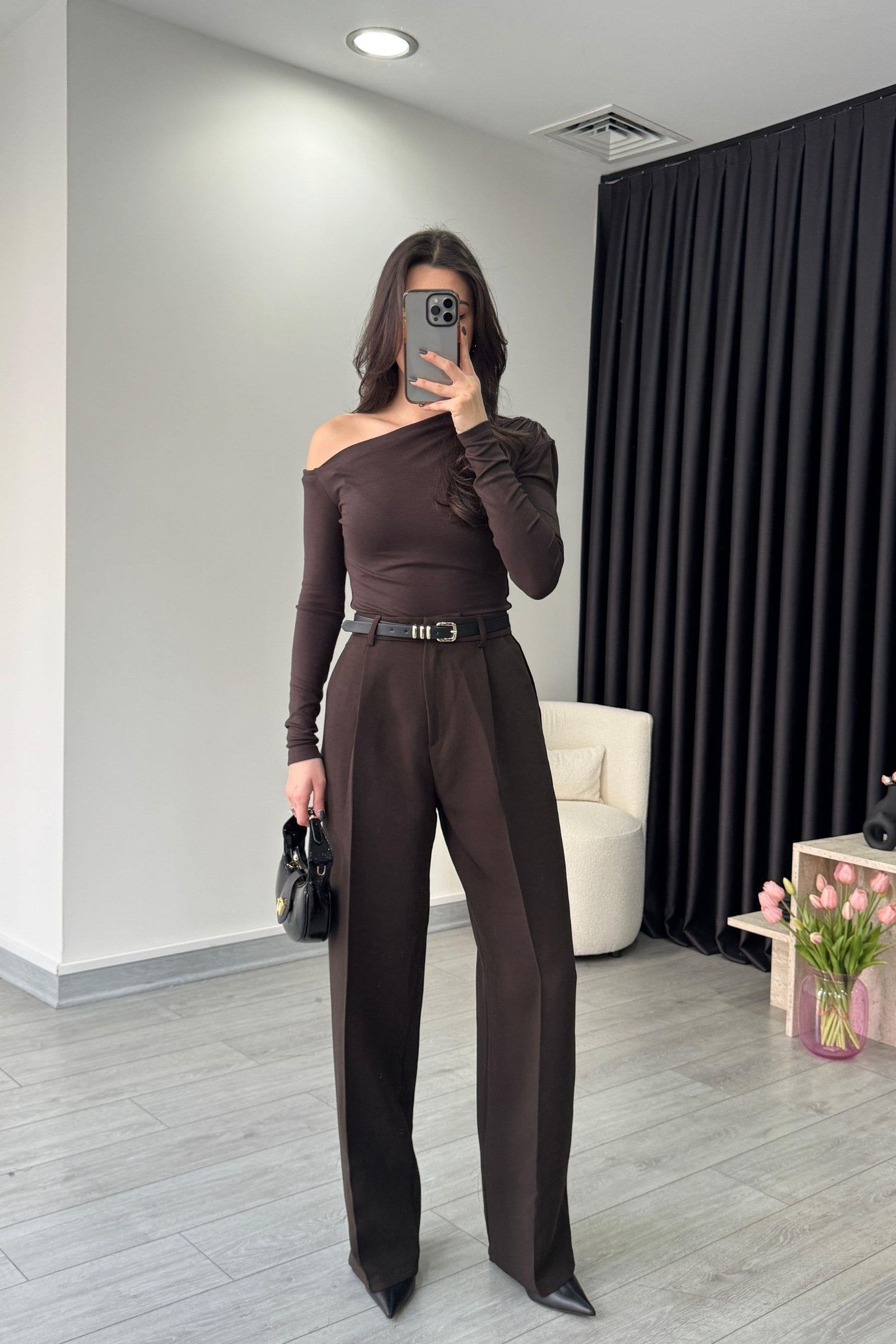 Pantalon fluide premium - Marron