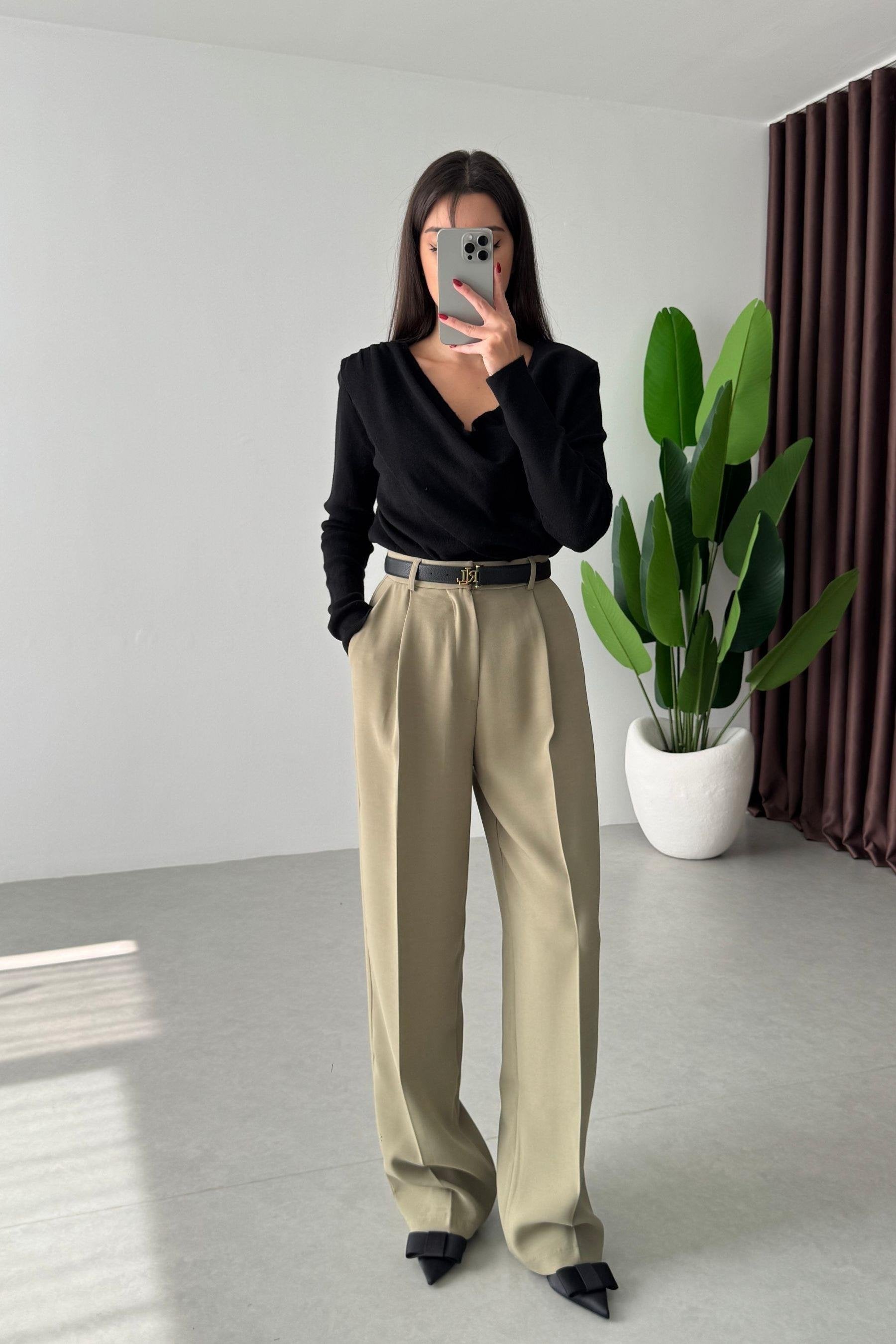 Pantalon fluide premium -Taupe