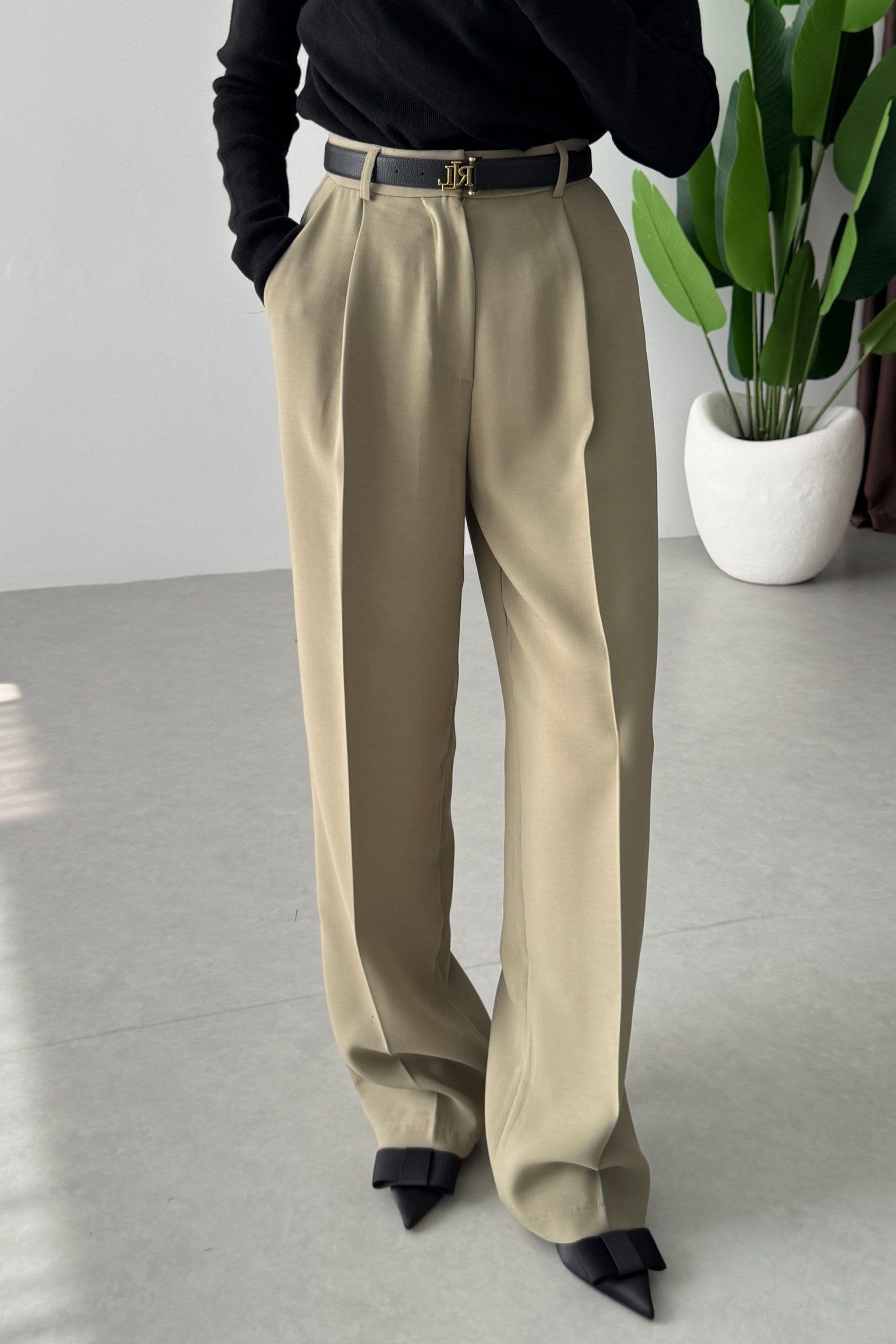 Pantalon fluide premium -Taupe