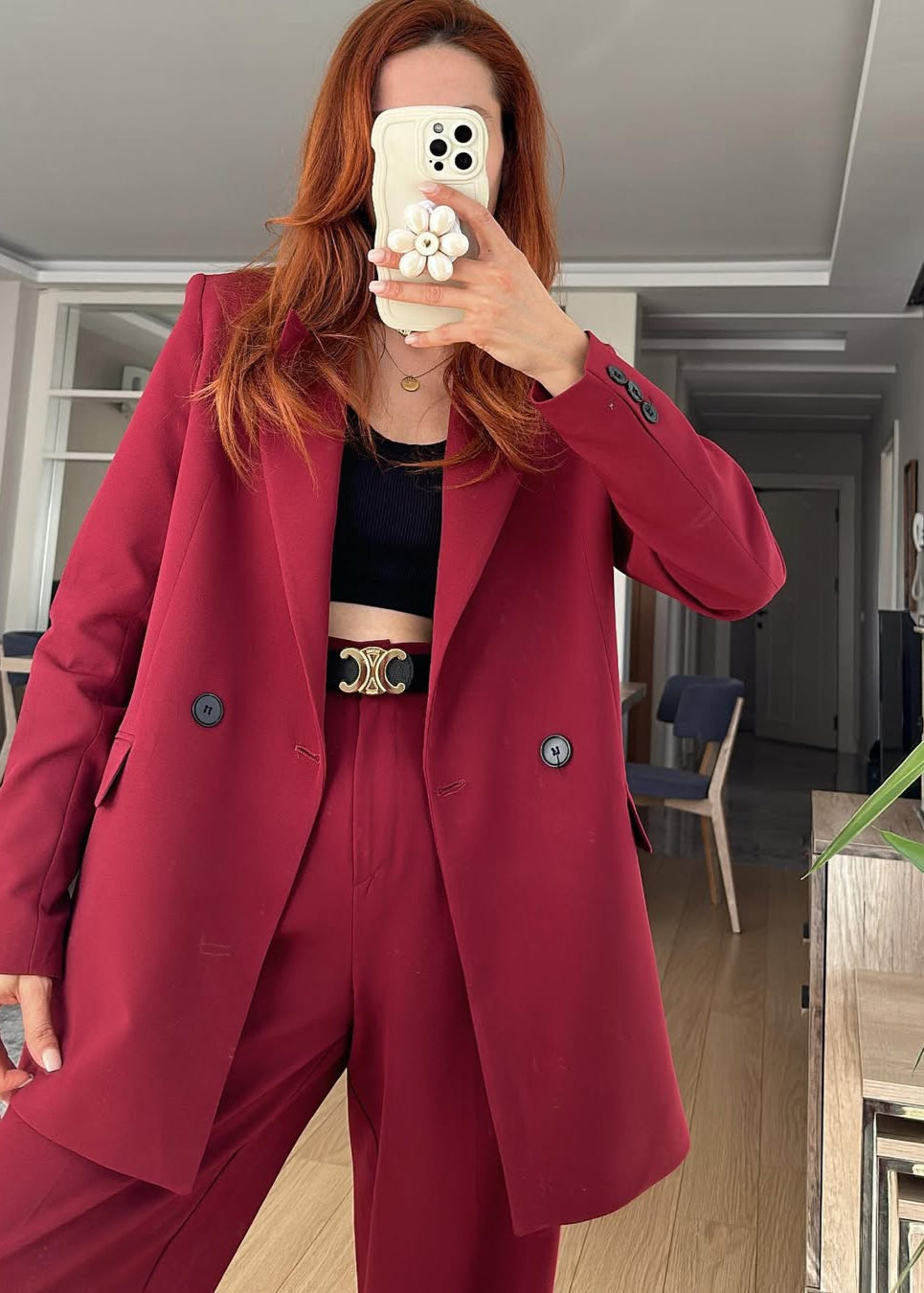 Ensemble tailleur Rouge Brique