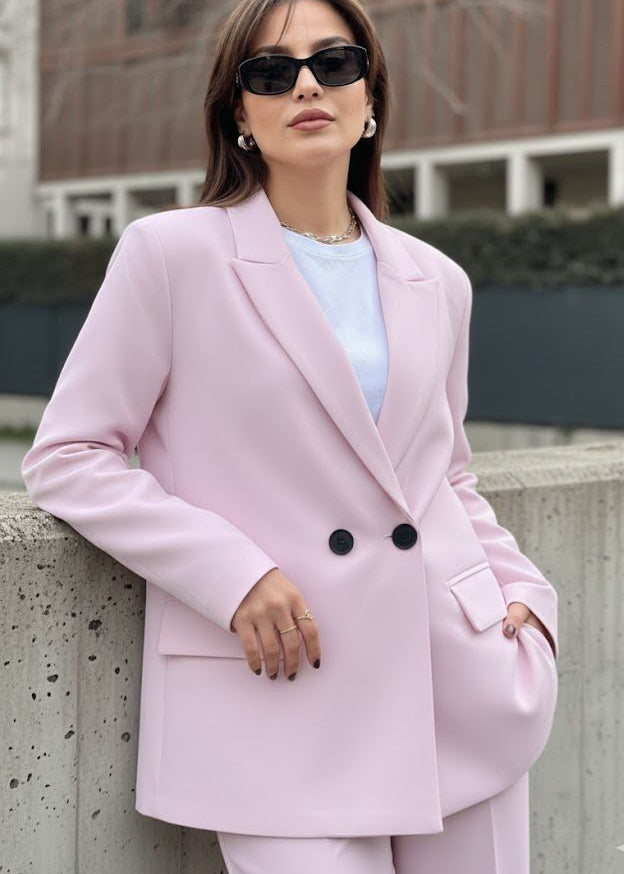 Ensemble tailleur / Veste croisée - Mauve clair