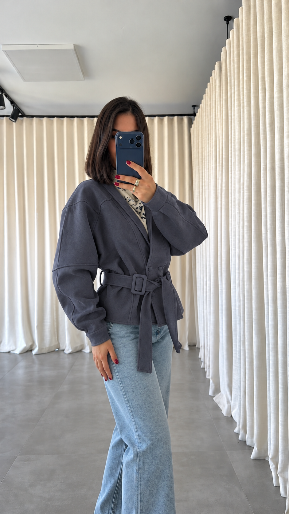 Veste Ceinturée Freya — Gris foncé