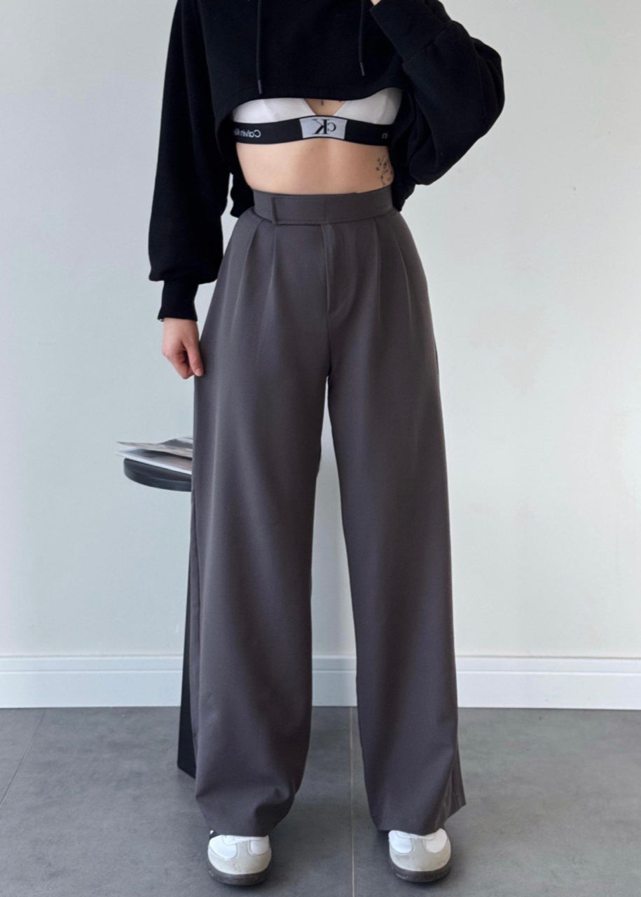 Pantalon Palazzo avec Scratch - Gris foncé