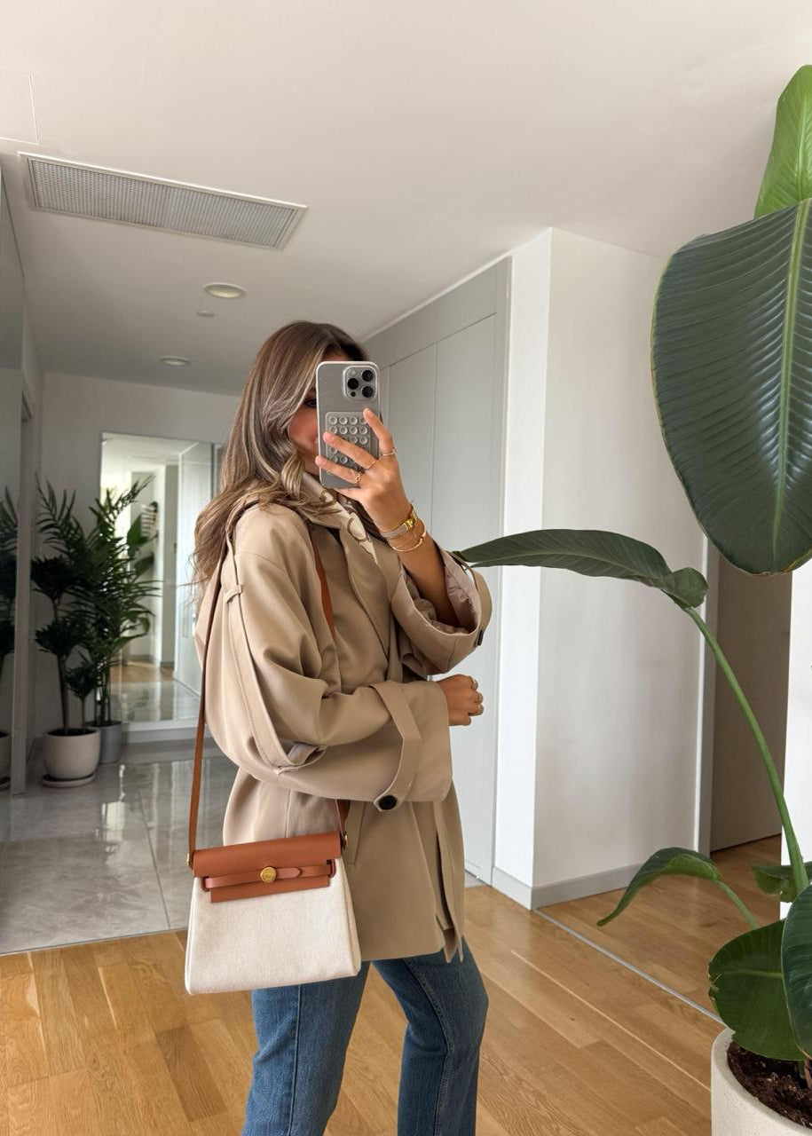 Trench Court Ceinturé - Beige