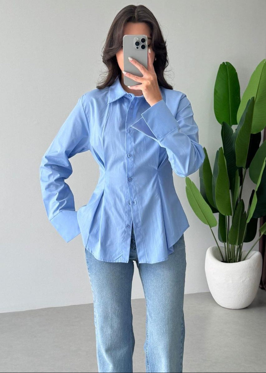 chemise ajustée bleu ciel