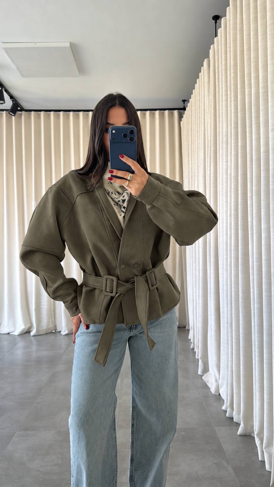 Veste Ceinturée Freya — Vert Olive