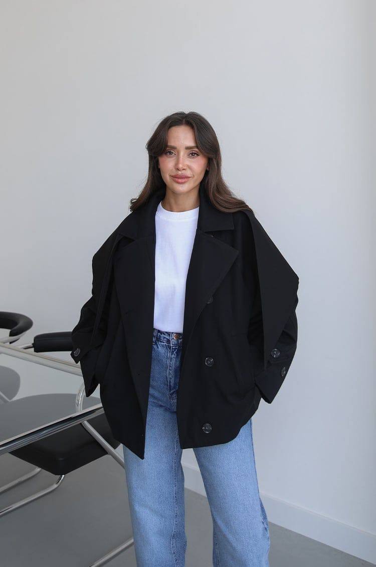 Trench Court Oversize Harper — Noir