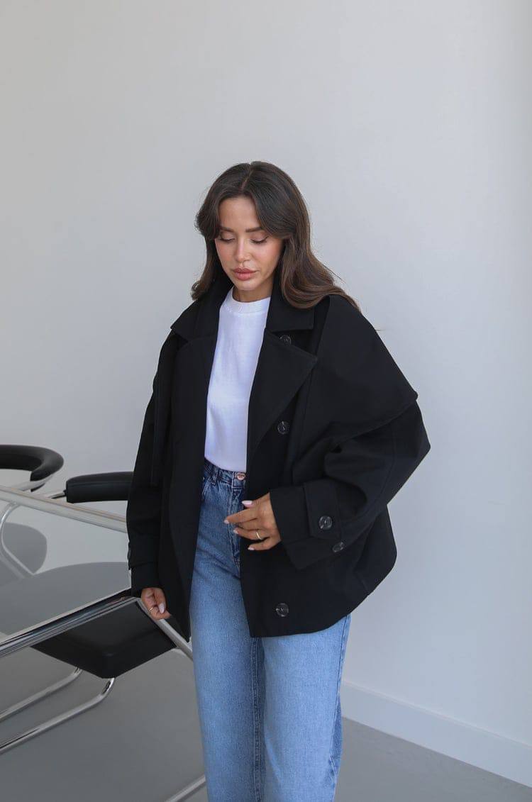 Trench Court Oversize Harper — Noir