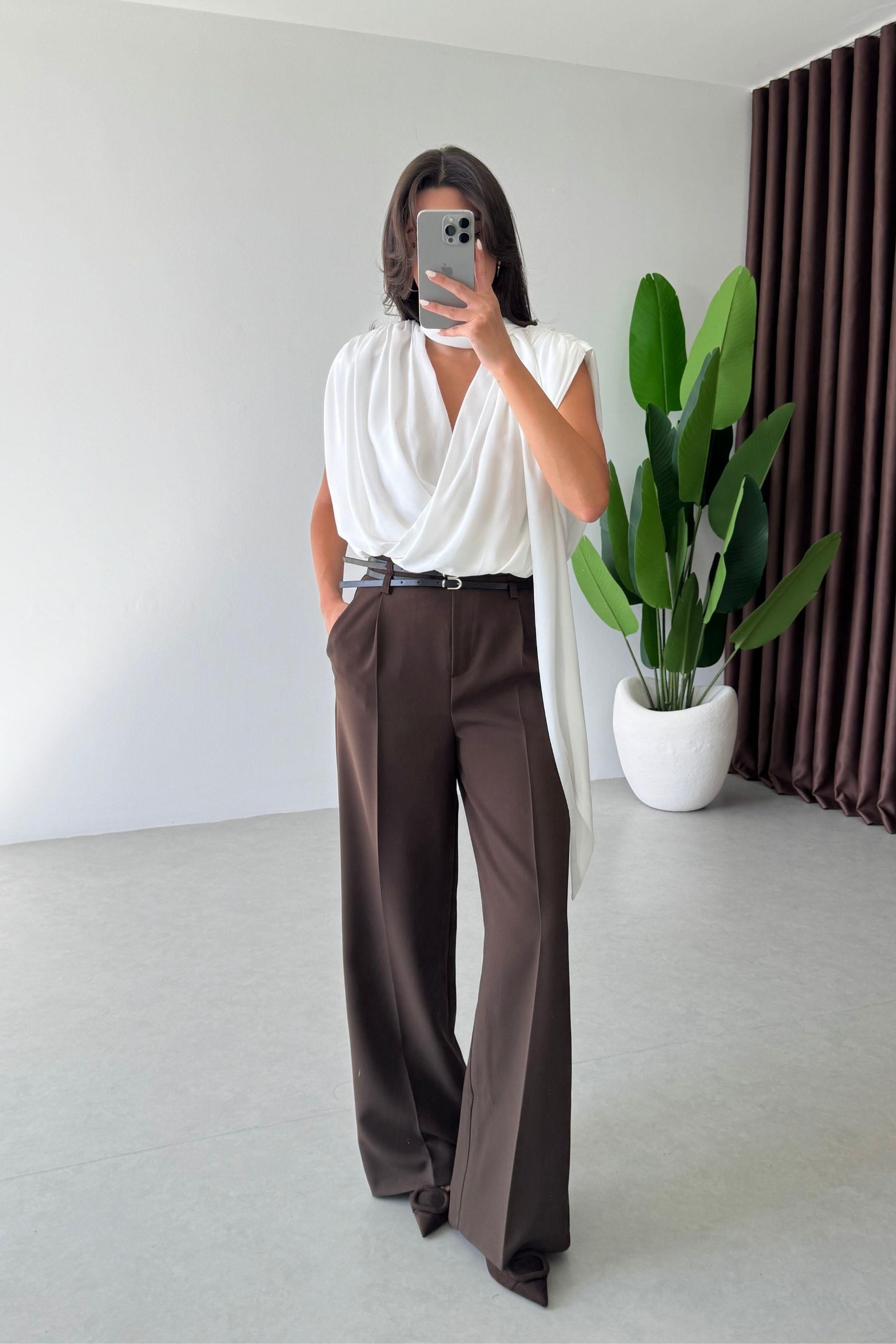 Pantalon Palazzo Marron