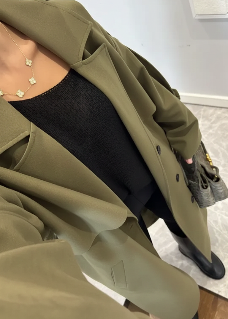 Trench Déstructuré Elégant - Khaki