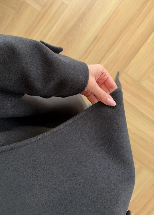 Manteau Long Astrid — Noir Intense