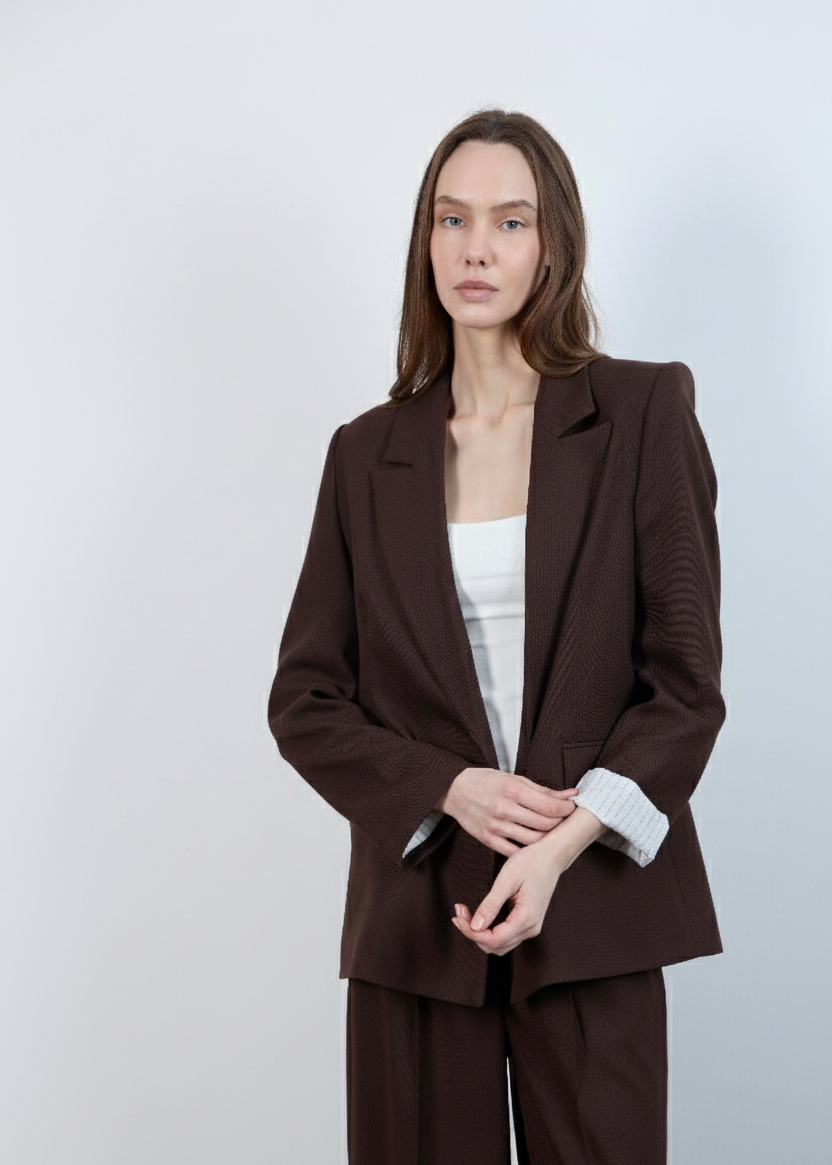 Veste Blazer doublée - Marron chocolat