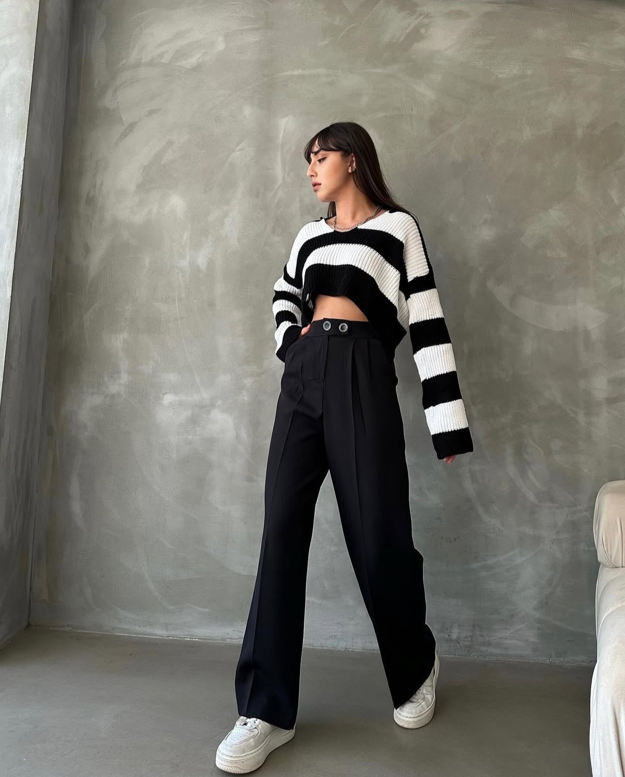 Pantalon Palazzo Taille Haute élégant - Noir