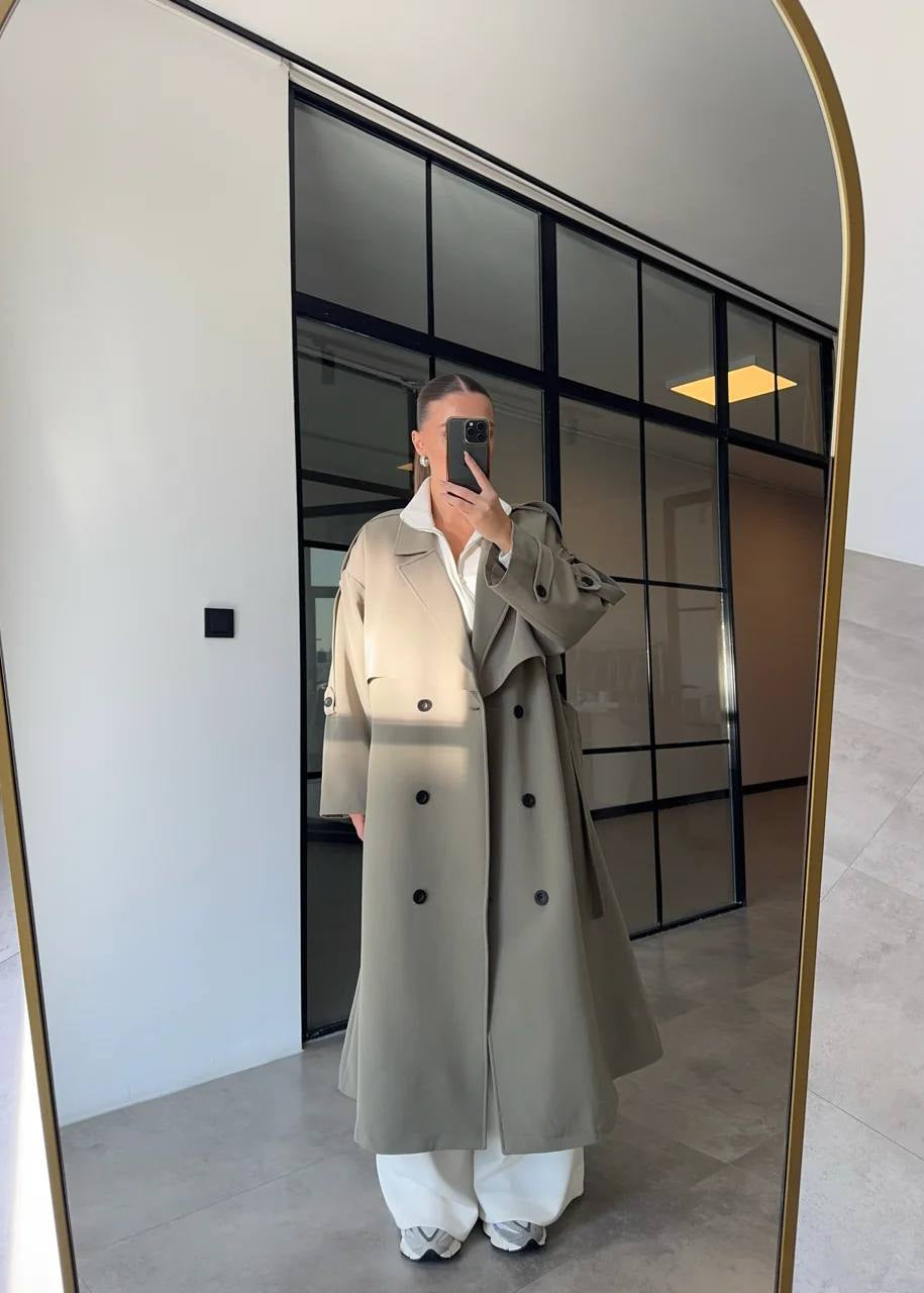 Trench Déstructuré Elégant - Khaki