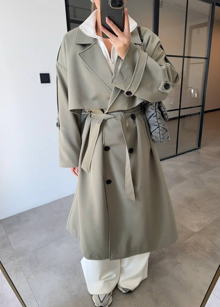 Trench Déstructuré Elégant - Khaki