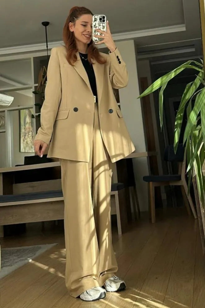 Ensemble tailleur vanille femmes