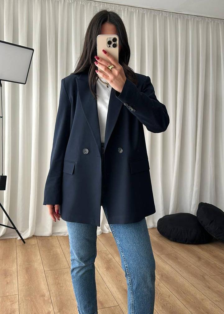 Veste tailleur bleu marine