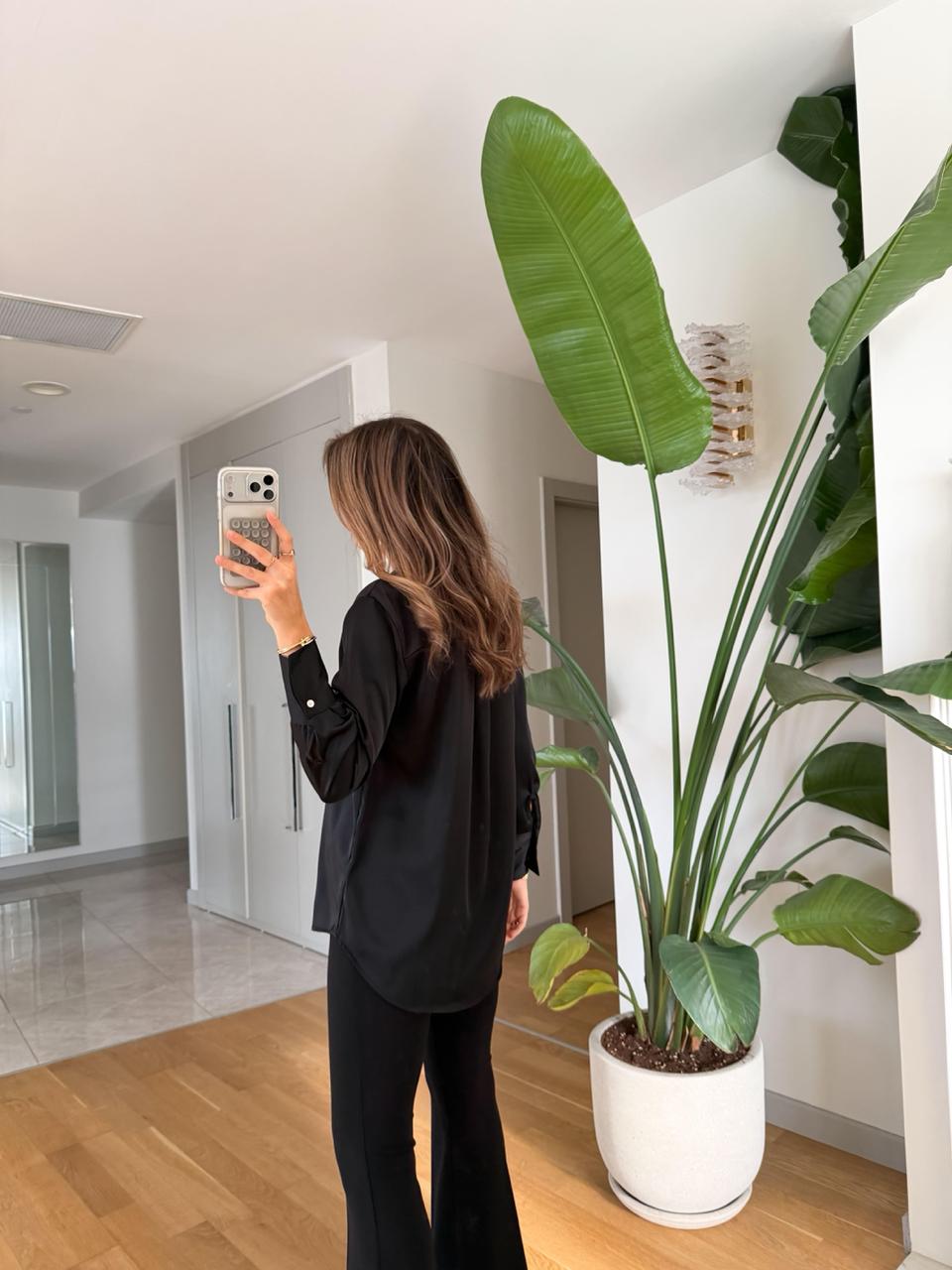 Chemise satiné - Noir