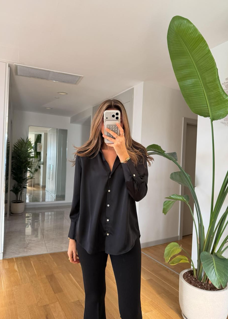 Chemise satiné - Noir