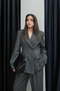 Ensemble Premium Blazer et Pantalon - Gris Anthracite