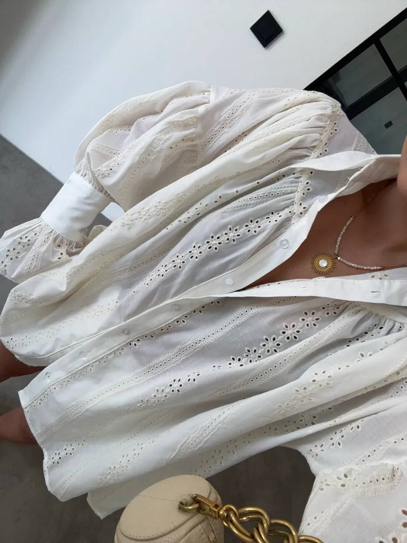 Chemise à volants - Crème