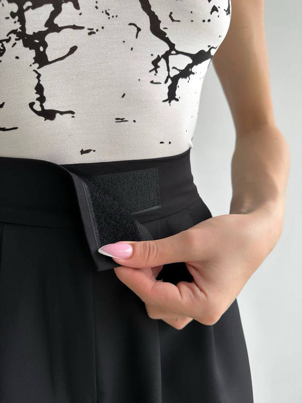 Pantalon Palazzo avec Scratch - Noir