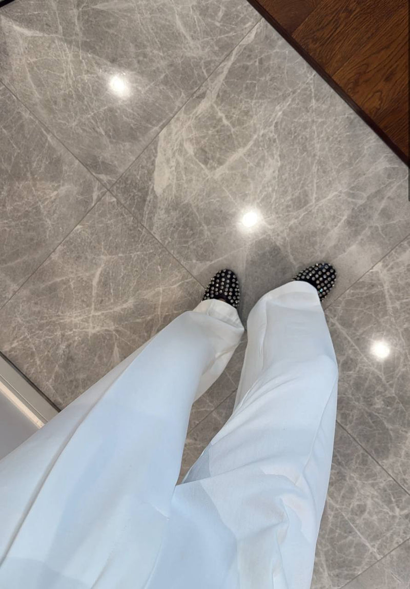 Pantalon Palazzo Fluide Blanc